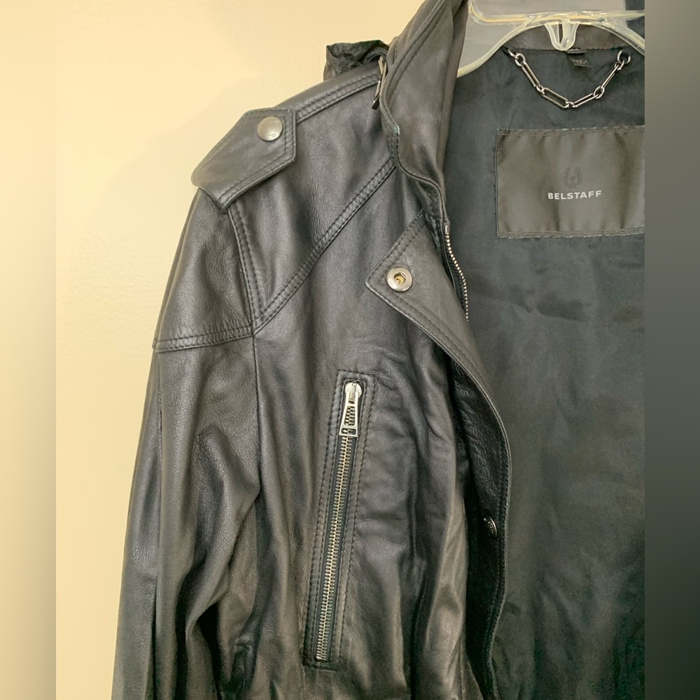 Belstaff ladies black leather jacket. Size 44 - Picture 8 of 16
